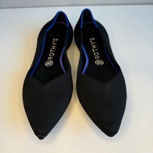 ROTHY’S ‘THE POINT’ WOMEN’S SOLID BLACK BALLET FLATS POINTED TOE SHOES SZ US 9½